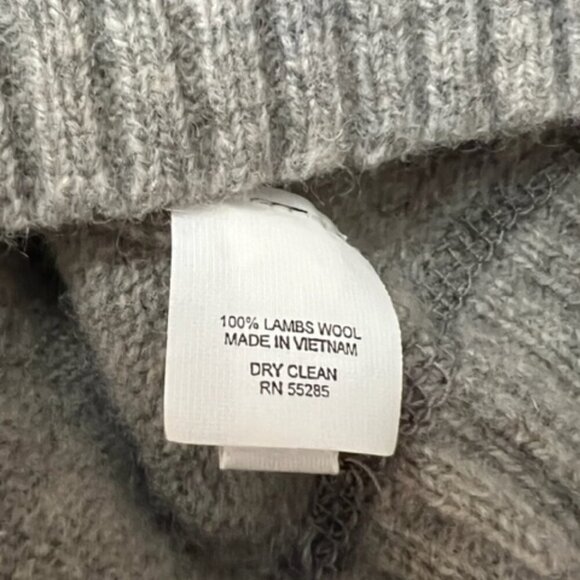 Express 100% Lambs Wool Long Sleeve Crew Neck Gray Sweater XL - Picture 5 of 5